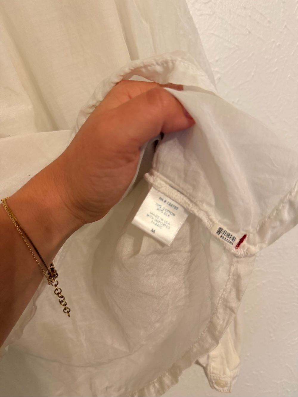 Xirena White Silk/Cotton sheer Button up - Picture 5 of 6